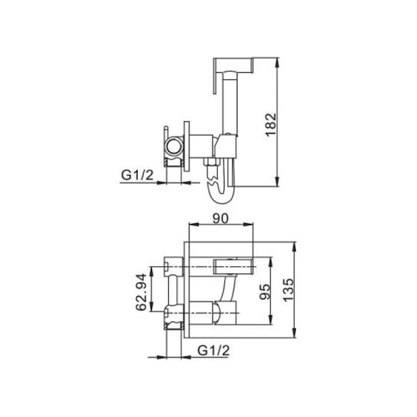 Гигиенический душ HAIBA HB5515, латунь, хром