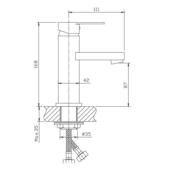 Смеситель для раковины HAIBA HB1002, латунь, хром