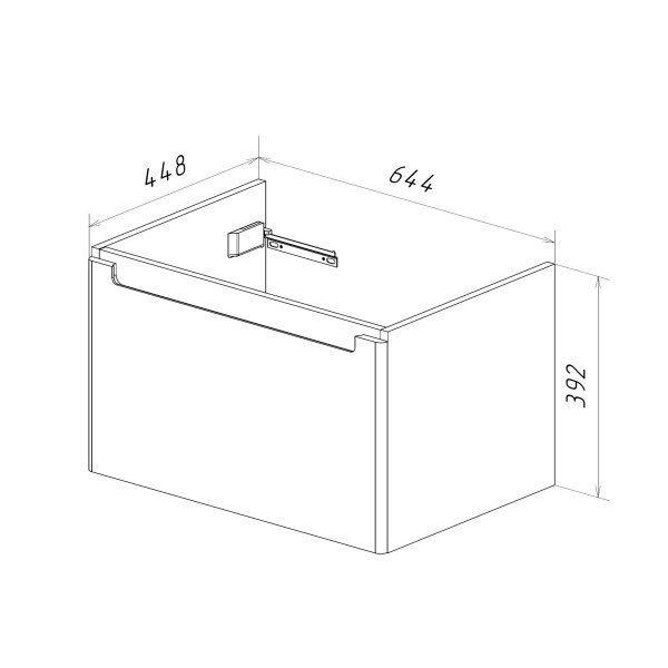 Тумба Lemark BUNO MINI 70см под раковину, подвесная,1 ящ., цвет корпуса, фасада: Белый глянец