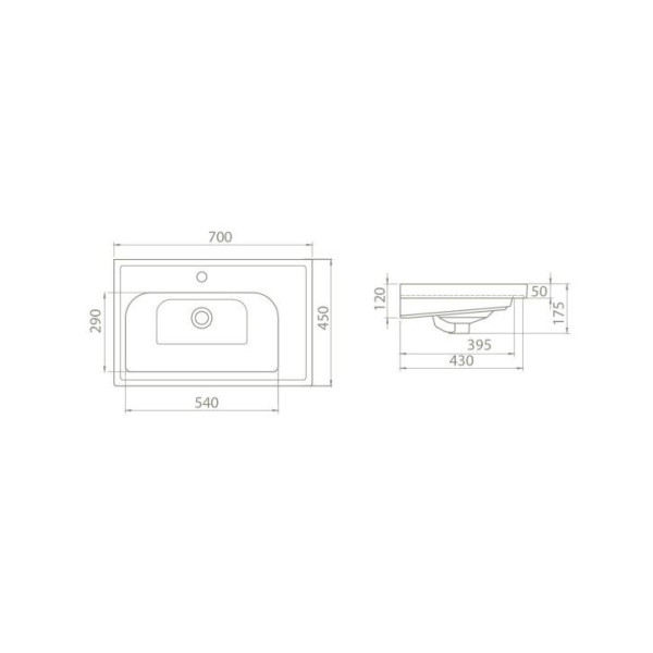 Умывальник мебельный OPADIRIS CeraStyle Frame 70