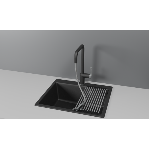 Смеситель Granula GR-8173 шварц с выдвижным изливом