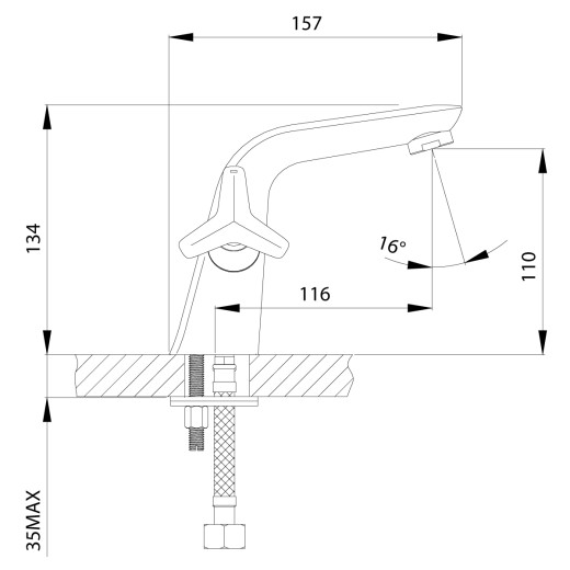 Смеситель Rossinka RS41-61 для раковины