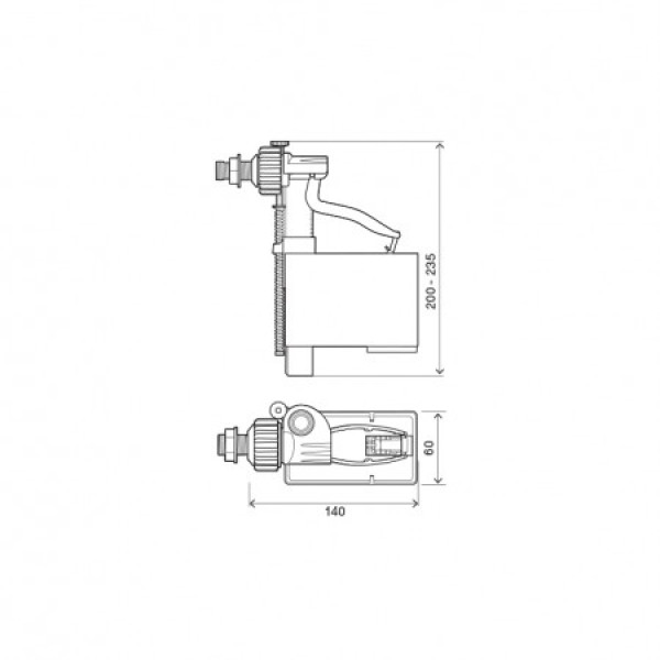 Клапан наполнительный OLI Uni Jolly, боковая подводка, 1/2", латунь 044992/560170