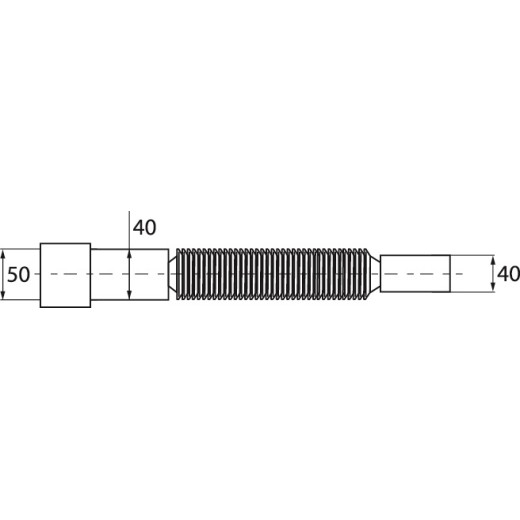 Гофрированная труба WIRQUIN 40х40/50 мм, L800 мм