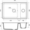 Мойка кухонная GranFest LEVEL GF-LV-760K 1.5-чаши 760*500мм черный, мрамор