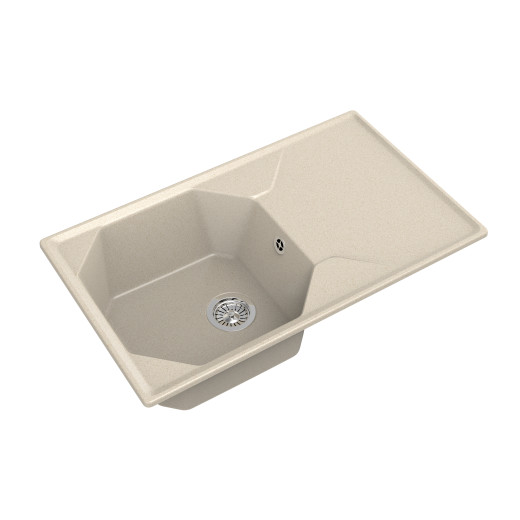 Мойка кухонная GranFest UNIQUE GF-U-840L чаш+кр 840*500мм бежевый, мрамор