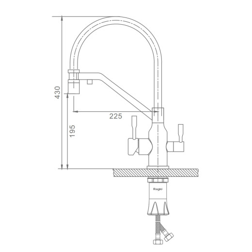 Смеситель для кухни со съемным изливом и подключением фильтра питьевой воды RAGLO R81.62.05