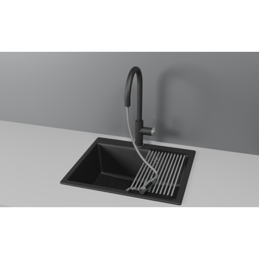 Смеситель Granula GR-8168 черный с выдвижным изливом