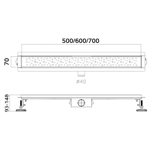 Трап HAIBA HB92500, сатин  500 мм