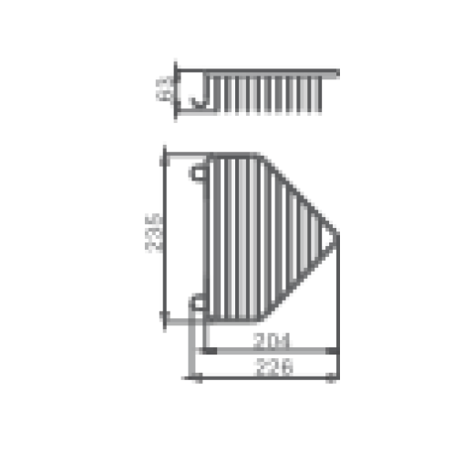 Полка HAIBA HB335 металлическая решетчатая, угловая