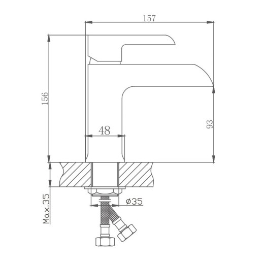 Смеситель для раковины HAIBA HB10805-7, латунь, черный/хром