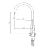 Смеситель для кухни HAIBA HB70304-3, нержавеющая сталь