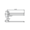 Держатель для полотенец HAIBA HB8612, двойной, поворотный 400 мм, хром