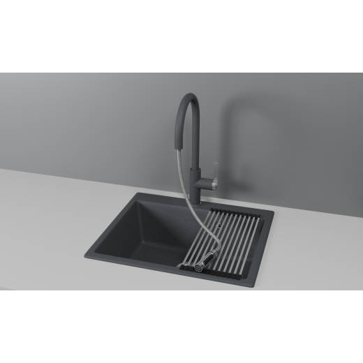 Смеситель Granula GR-8168 графит с выдвижным изливом