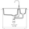 Мойка кухонная GranFest LEVEL GF-LV-760K 1.5-чаши 760*500мм черный, мрамор