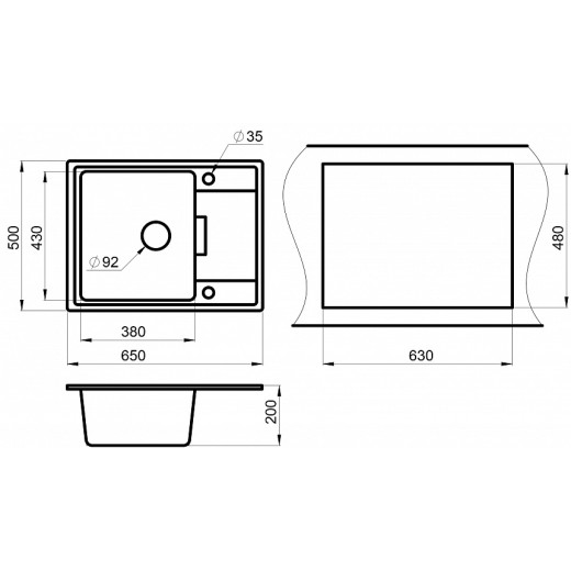 Кухонная мойка Granula GR-6503 турмалин