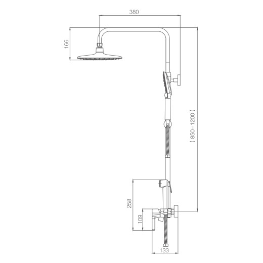 Душевая система HAIBA HB24814-7, тропический душ, латунь, черный
