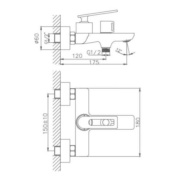 Смеситель для ванны HAIBA HB60589, латунь, хром