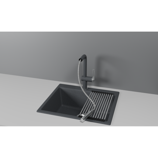 Смеситель Granula GR-8169 графит с выдвижным изливом