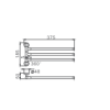 Держатель для полотенец HAIBA HB8713, тройной, поворотный 400 мм, черный