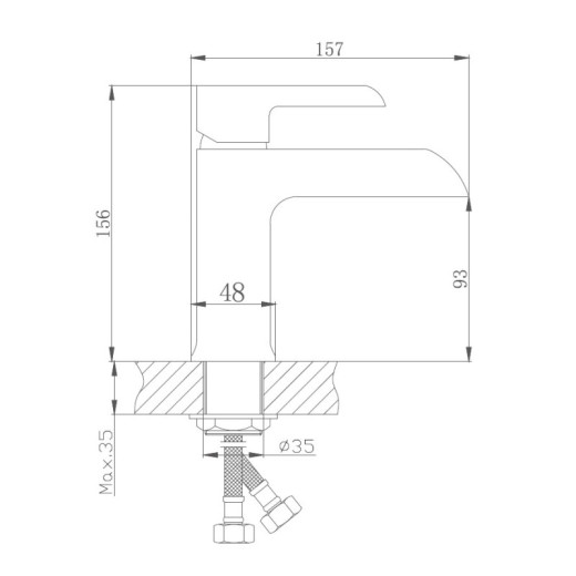 Смеситель для раковины HAIBA HB12805-7 с гигиенической лейкой, латунь, черный/хром