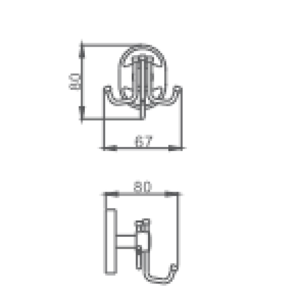 Крючок HAIBA HB1905-3 тройной, хром