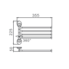 Держатель для полотенец HAIBA HB1614, четверной поворотный 400 мм, хром