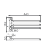 Держатель для полотенец HAIBA HB8613, тройной, поворотный 400 мм, хром