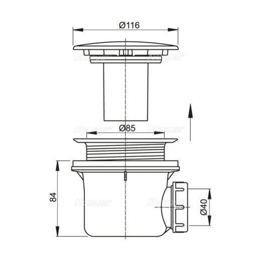 Сифон для душевого поддонa, белый, арт. A49B