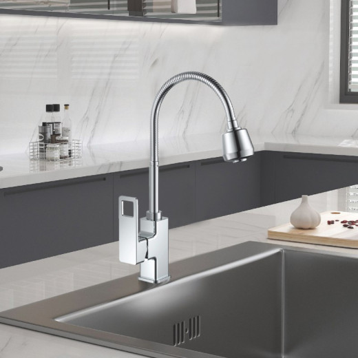 Смеситель для кухни HAIBA HB73615, 2-режима,  латунь, хром