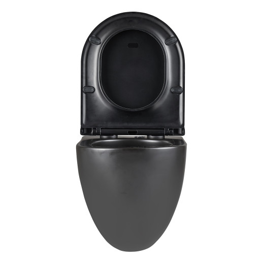 Унитаз Lemark GLAZER подвесной, безободковый,  сиденье микролифт, смыв вихревой Торнадо 3.0,черн мат