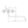 Смеситель для ванны HAIBA HB2227-2, длинный излив, латунь, хром