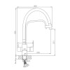 Смеситель для кухни HAIBA HB76857 с подключением фильтра, гибкий излив, латунь, черный