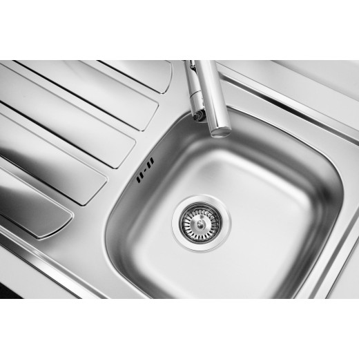 Мойка кухонная Alveus Zoom 20 NAT 790х500х155 нержавеющая сталь, с сифоном
