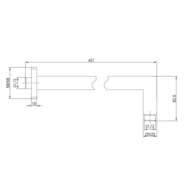 Держатель настенный Lemark LM5887C для верхнего душа для LM5822CW, LM5829CW, хром