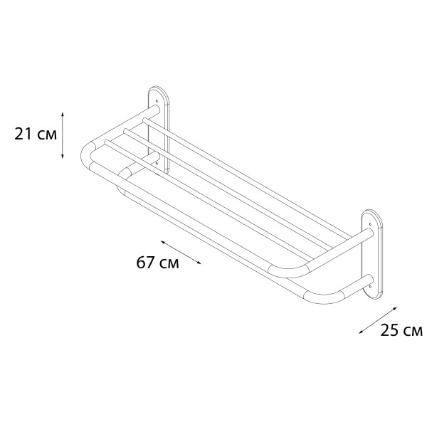 Fixsen НOTEL FX-31015B Полка для полотенец 66см, черный