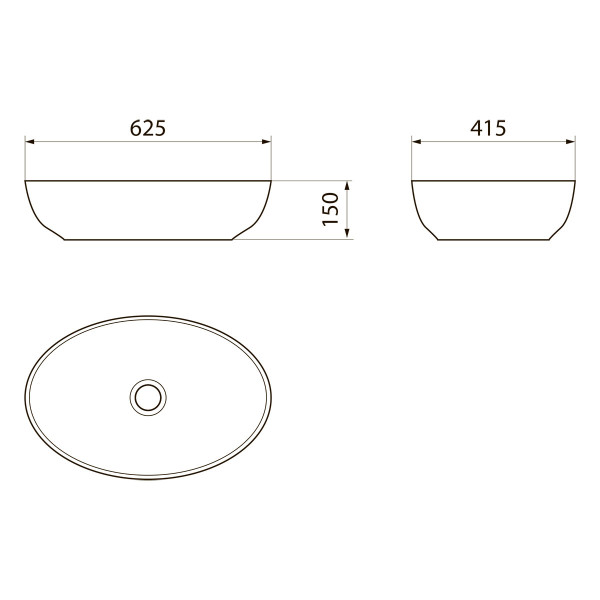 Умывальник накладной, овальный Point Сатурн 63, PN43901