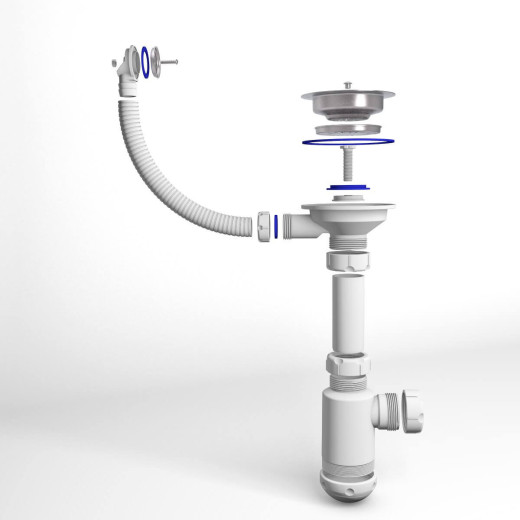 Сифон Granula GRAND 3 1/2 с круглым переливом и винтом ЭКОНОМ (С.Н. 370-11-22)