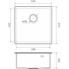 Кухонная мойка Rivelato Rinox 4444 UN PVD black нерж.стал 1 чаша 440*440*200 мм