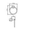 Держатель для полотенец HAIBA HB8704, кольцо, черный