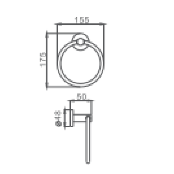 Держатель для полотенец HAIBA HB8704, кольцо, черный