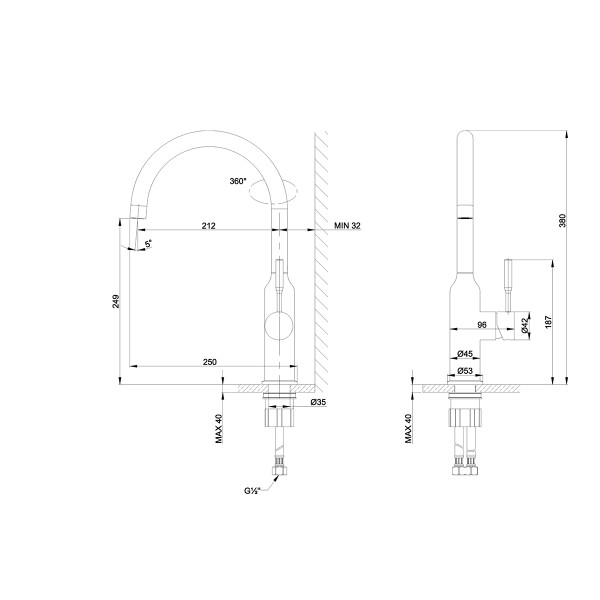 Смеситель Lemark Expert LM5079S для кухни с поворотным изливом, сталь