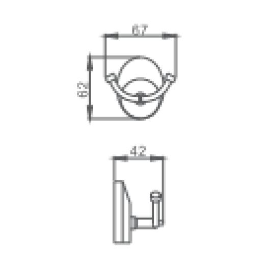 Крючок HAIBA HB1605-2 двойной, хром
