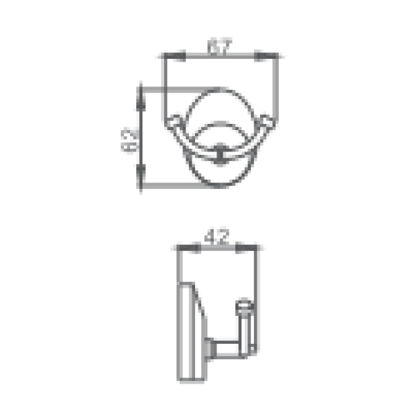 Крючок HAIBA HB1605-2 двойной, хром