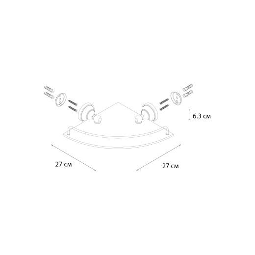 Fixsen BOGEMA FX-78503A Полка стеклянная угловая
