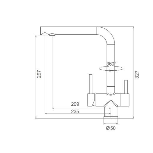 Смеситель для кухни с подключением к фильтру питьевой воды SPLENKA S70.61.03