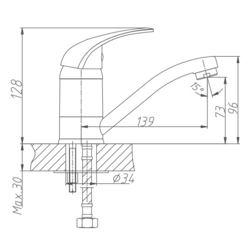 Смеситель для кухни HAIBA HB4503, латунь, хром