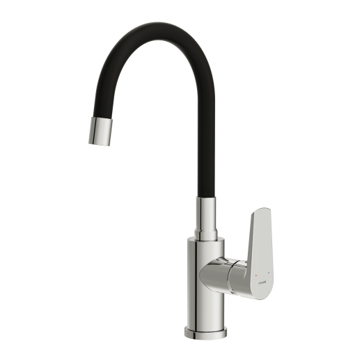 Смеситель Cersanit для кухни MODUO однорычажный с гибким изливом, хром