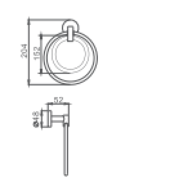 Держатель для полотенец HAIBA HB1704-1, двойное кольцо, хром