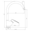 Смеситель Rossinka RS45-23 одноручный (35мм)  для кухни с высоким поворотным изливом, хром